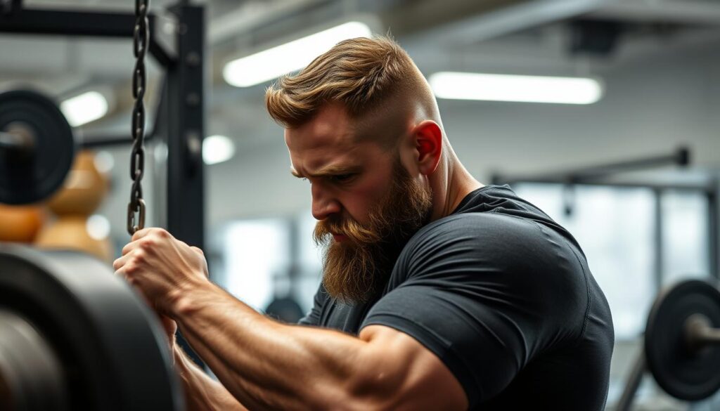 Chris Bumstead podczas treningu na siłowni - budowanie mistrzowskiej sylwetki