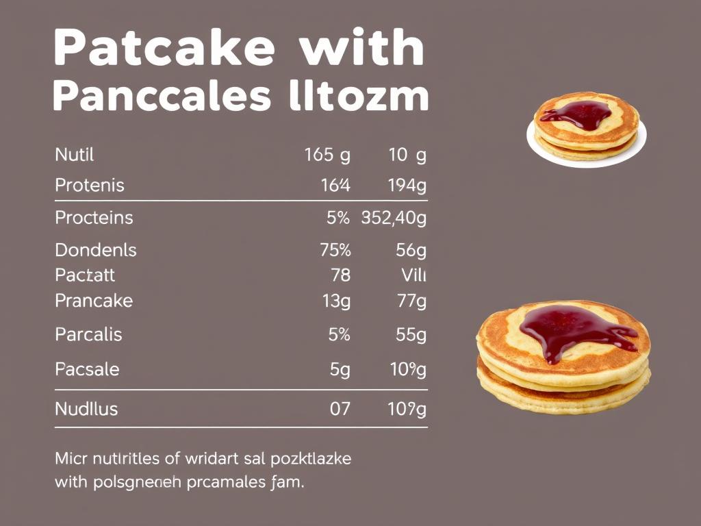 Graficzna prezentacja wartości odżywczych naleśnika z dżemem, ile kalorii mają naleśniki z dżemem