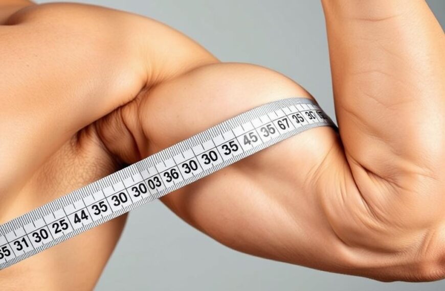 Mężczyzna z bicepsem w napięciu