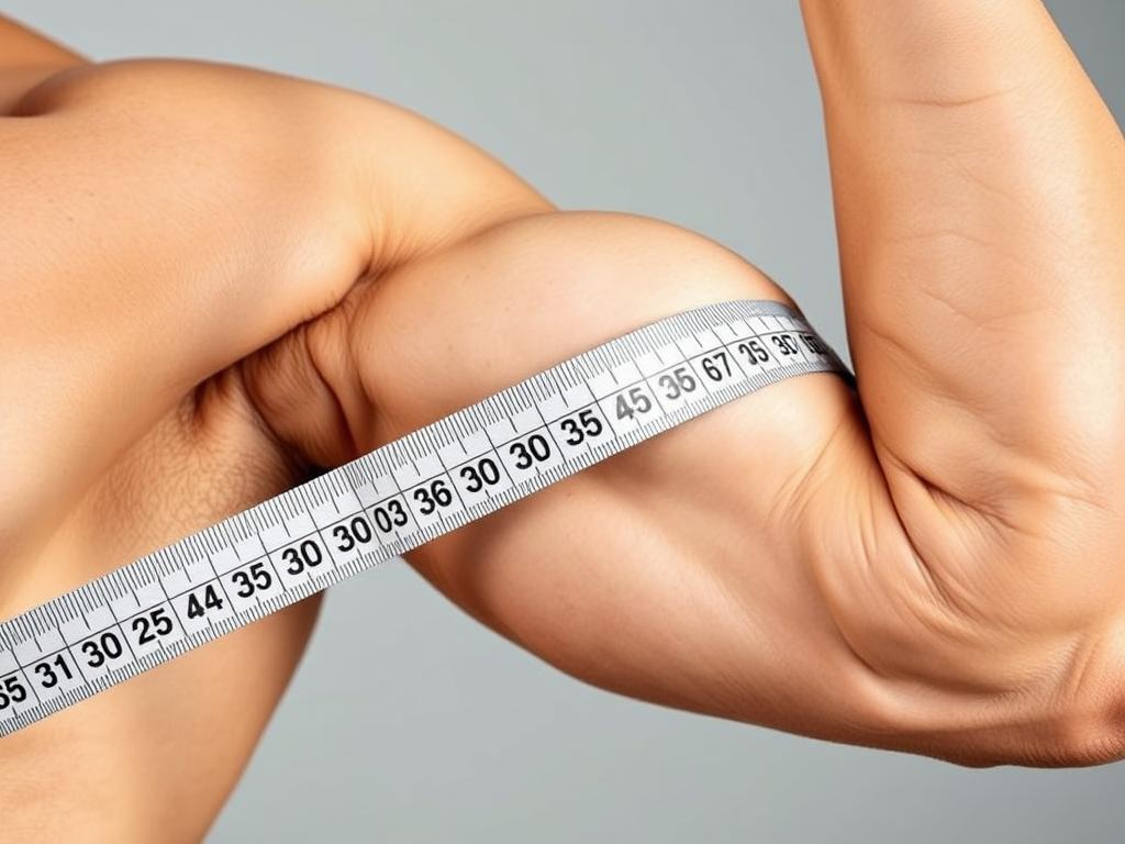 Mężczyzna z bicepsem w napięciu