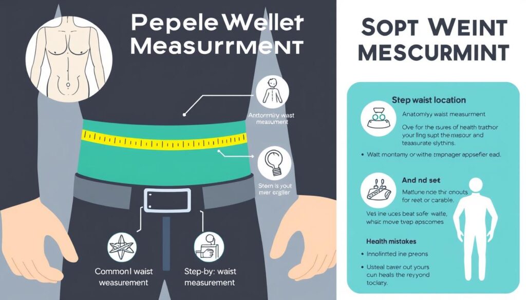 Podsumowanie prawidłowego pomiaru talii u mężczyzn - infografika gdzie jest talia u mężczyzn