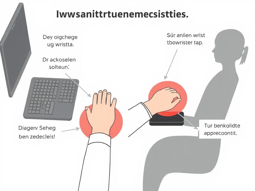 Prawidłowa ergonomia pracy przy komputerze dla ochrony nadgarstków i przeciwdziałania chudym rękom w nadgarstkach
