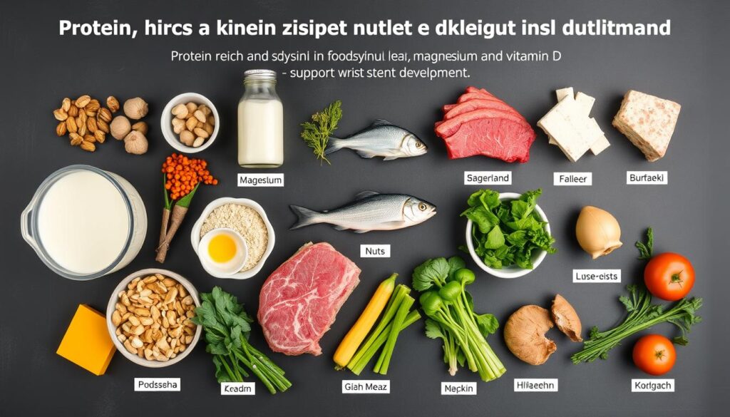 Produkty bogate w białko i minerały wspierające wzmocnienie nadgarstków i przeciwdziałające chudym rękom w nadgarstkach