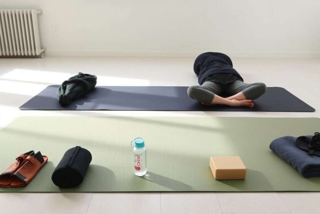 Przygotowanie do yoga challenge 2 osoby - mata i akcesoria