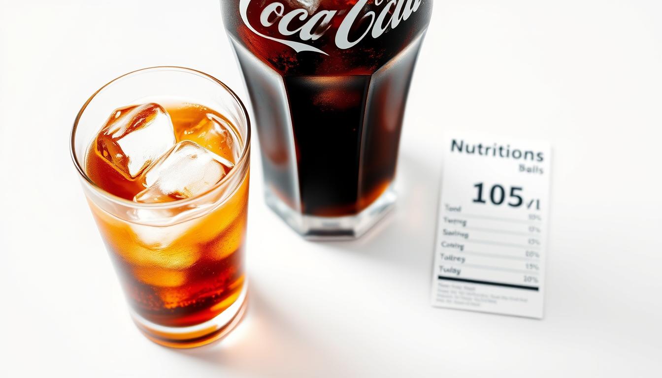 Szklanka coli kcal - wizualizacja wartości kalorycznej szklanki Coca-Coli z widoczną ilością kalorii