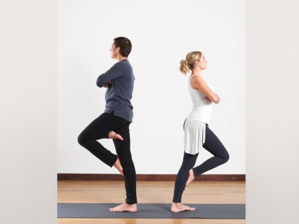 Yoga challenge 2 osoby - pozycja góry plecy w plecy