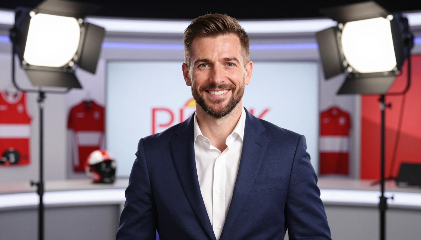 Sebastian Parfjanowicz podczas pracy jako dziennikarz sportowy