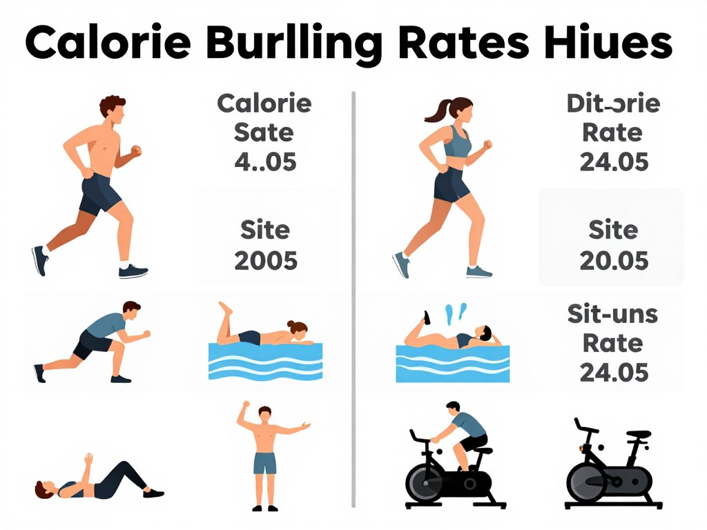 Porównanie różnych ćwiczeń pod względem spalania kalorii, z brzuszkami na tle innych aktywności