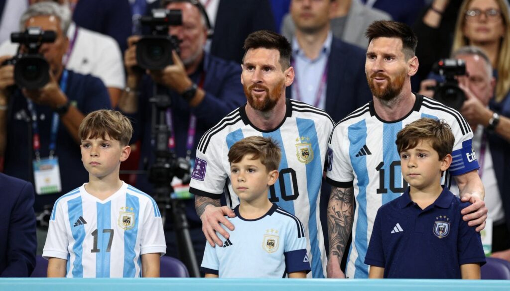 Dzieci Messiego podczas oficjalnego wydarzenia sportowego