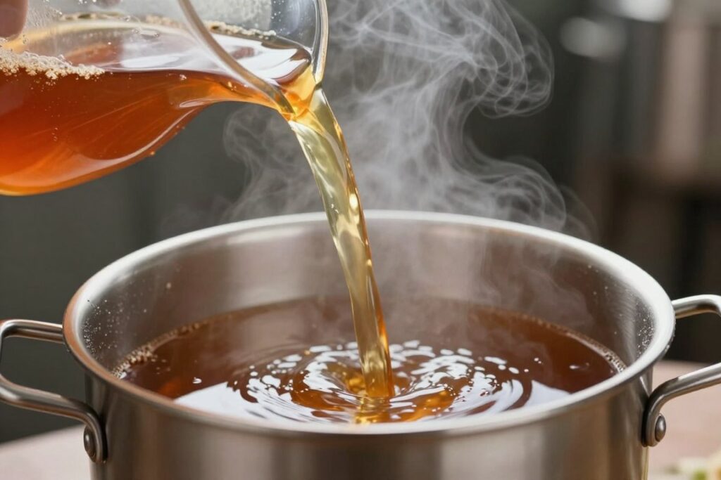 Ekstrakt słodowy w płynie przelewany z pojemnika