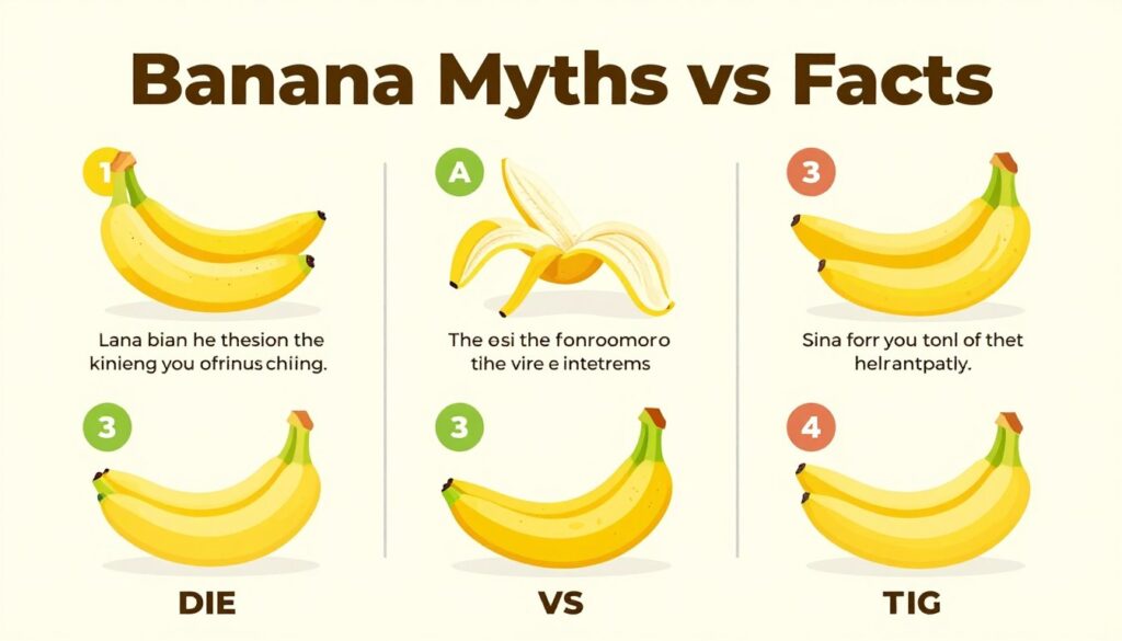 Infografika obalająca popularne mity na temat bananów i ich kaloryczności