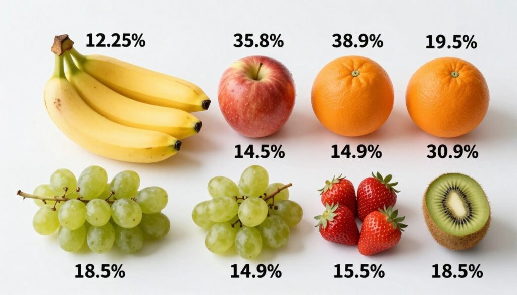 Porównanie kaloryczności banana bez skórki z innymi popularnymi owocami