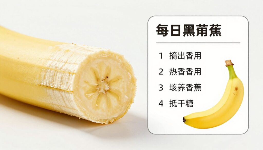 Przekrojony banan pokazujący strukturę miąższu i wartości odżywcze banana bez skórki